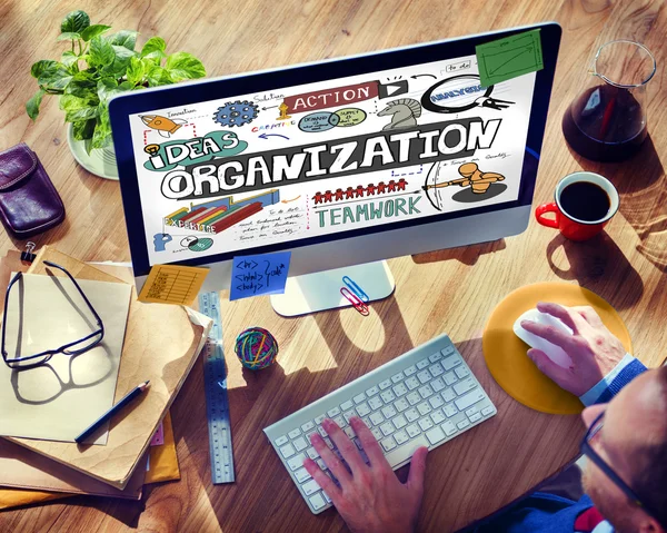 Organización Gestión Planificación Compromiso Concepto — Foto de Stock