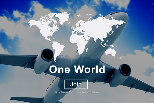 airplane and One World Concept