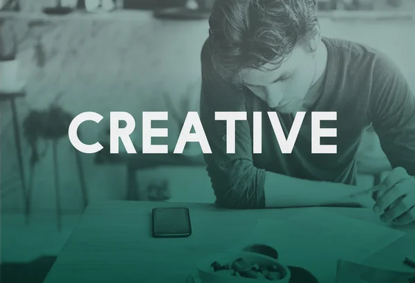 Mann und kreative Kreativität Gestaltungskonzept — Stockfoto