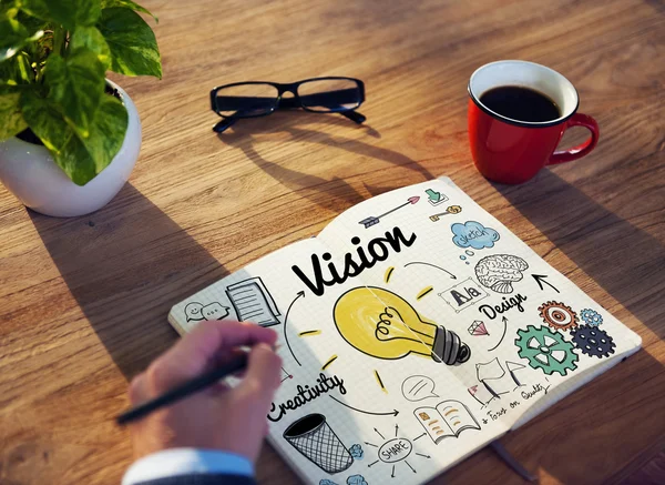 Man aan het werk met visie Concept — Stockfoto