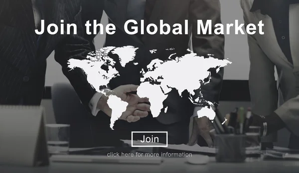 Partecipa al Global Marketing Business Strategy Concept — Foto Stock