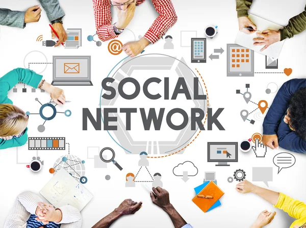 社会的なネットワーク通信の概念 — ストック写真