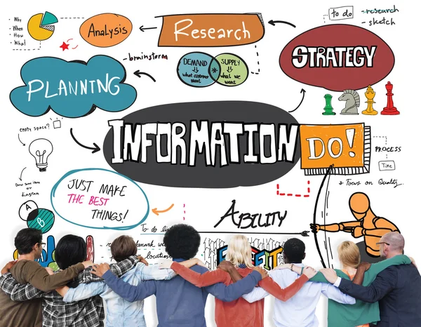 Diversidade pessoas e conceito de informação — Fotografia de Stock