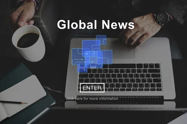 Global News Online, Conceito de Informação — Fotografia de Stock