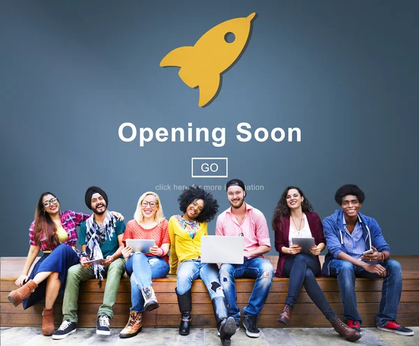 College students and opening soon — Stock Photo, Image