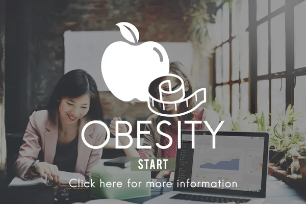 Vrouwen en obesitas dieet Concept — Stockfoto