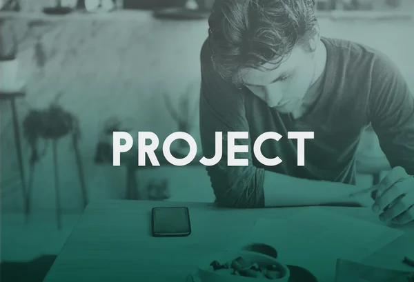 Uomo e Project Management Concept — Foto Stock