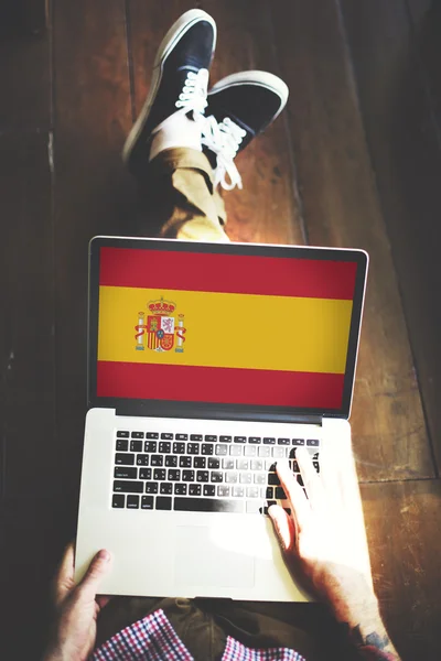 Spanien nationella flagga — Stockfoto