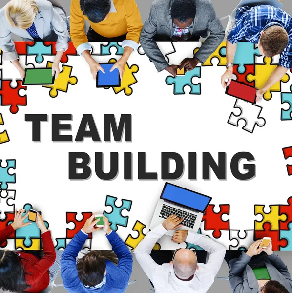 Teambildung, Verbindung Unternehmenskonzept — Stockfoto