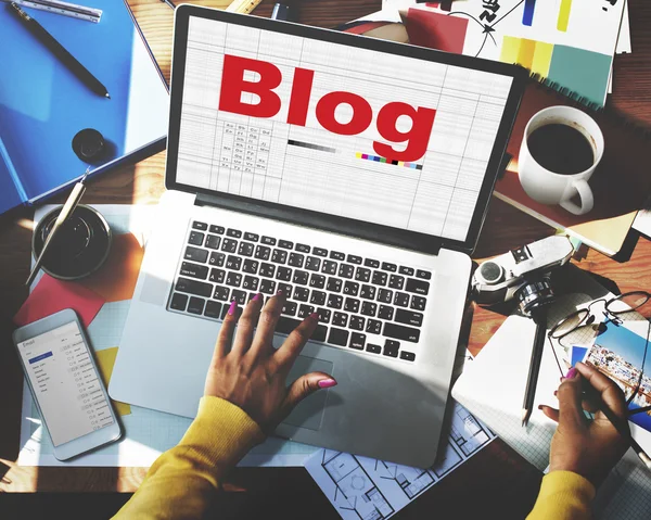 Αρχική σελίδα του blog Blogging — Φωτογραφία Αρχείου