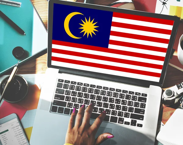 Vlajka země Malajsie — Stock fotografie