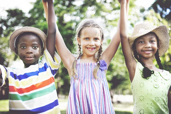 Multiethnic children outdoors — Stock Photo, Image