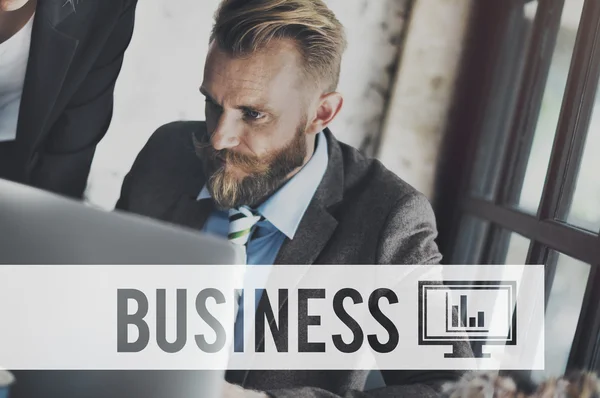 Zakenman werken en business — Stockfoto