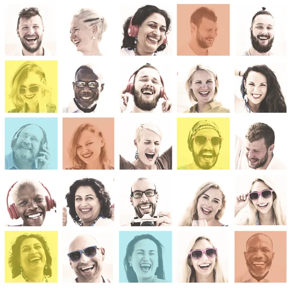 Aantal mensen gezichten Concept — Stockfoto