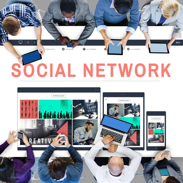社会网络，连接概念 — 图库照片