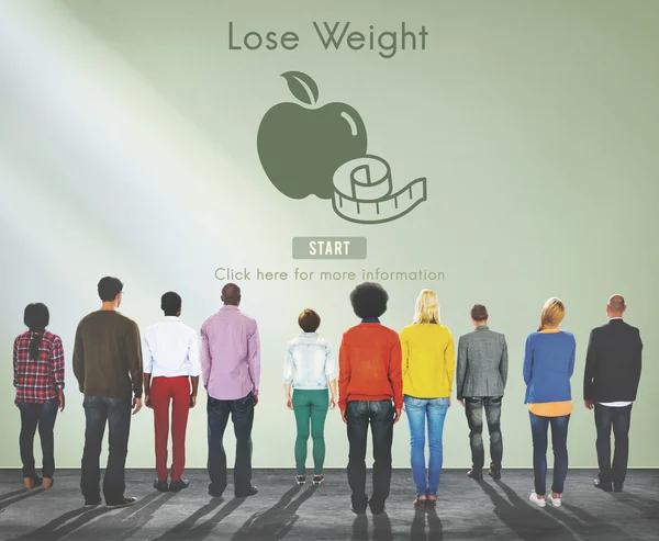 Multi-etnische mensen en verliezen gewichtsconcept — Stockfoto