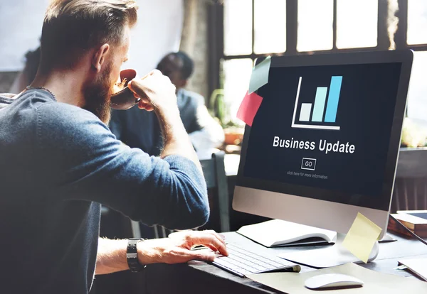 Uomo e Business Update Concetto grafico — Foto Stock