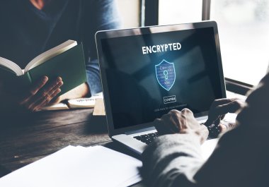 Şifreli veriler gizlilik Online güvenlik kavramı