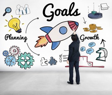 İşadamı tebeşir ile yazma 