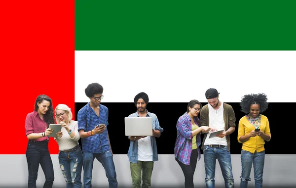Egyesült Arab Emírségek nemzeti zászló koncepció — Stock Fotó