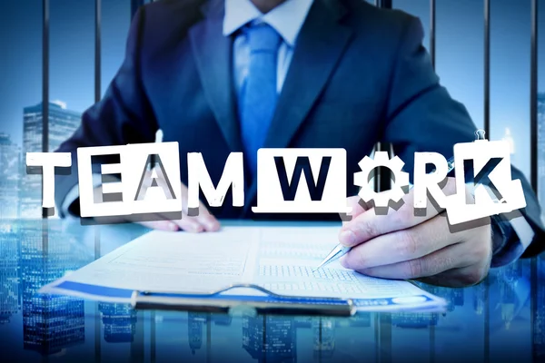 Man working with Teamwork Concept — Stock Photo, Image