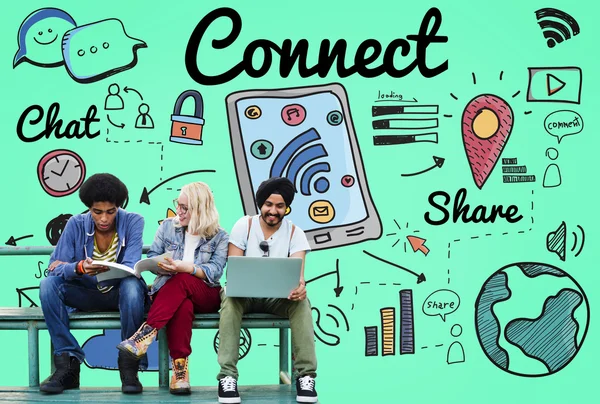 Connect Social Media Concept — Stock Photo, Image