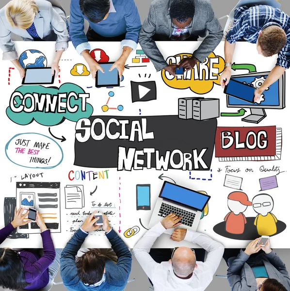 Concetto di comunicazione sui social network — Foto Stock