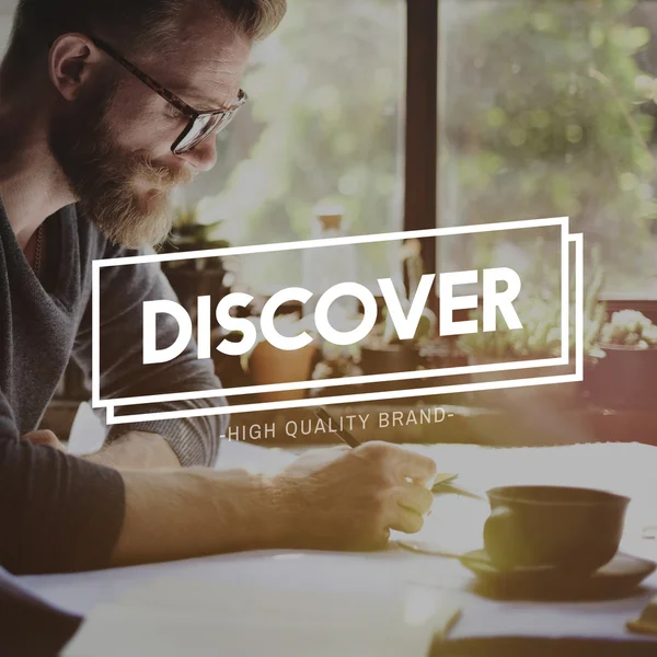 Man and Discover Found Seeking Concept — Stock Photo, Image