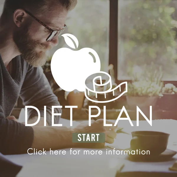 Man en dieet Plan gezond Concept — Stockfoto