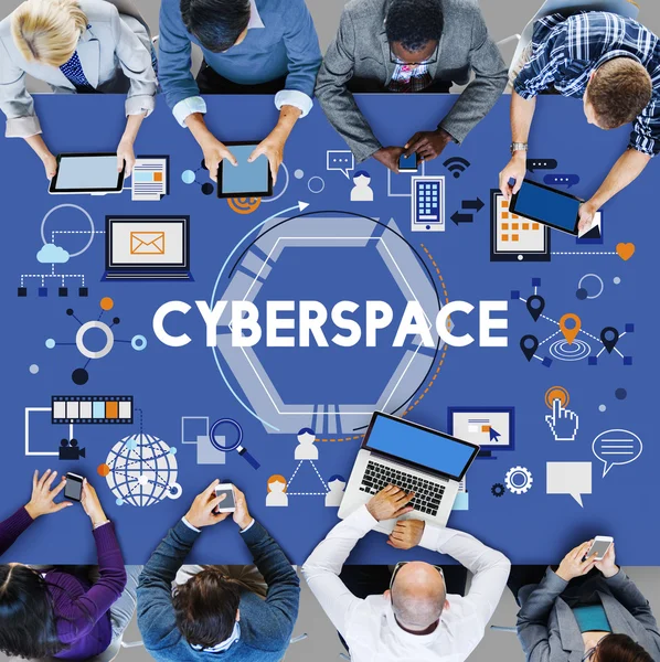 Cyberspace globalisering, verbinding Concept — Stockfoto