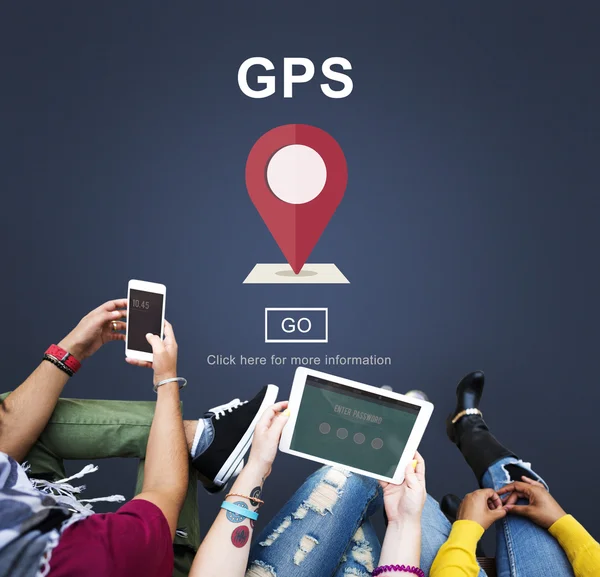 Direção GPS Conceito Eletrônico — Fotografia de Stock