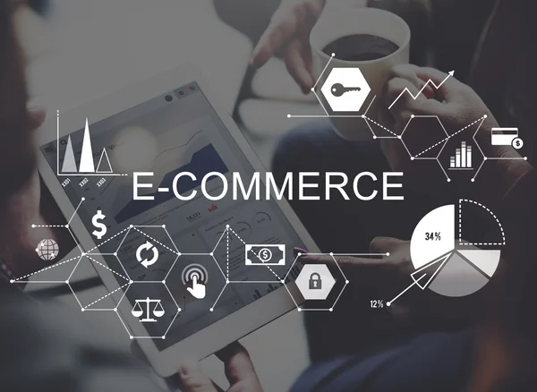 E-commerce, Negócios Globais — Fotografia de Stock