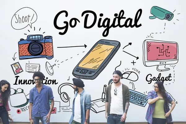 Go Digital Electronic Concept – stockfoto