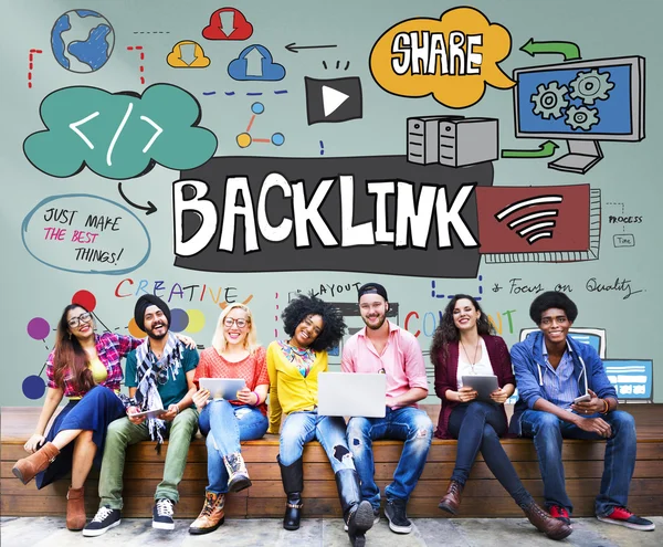 Concepto de hipervínculo de backlink — Foto de Stock