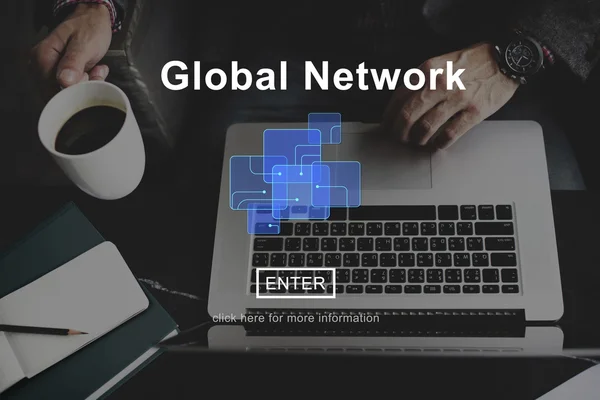 Conexión de red global Tecnología de red social —  Fotos de Stock