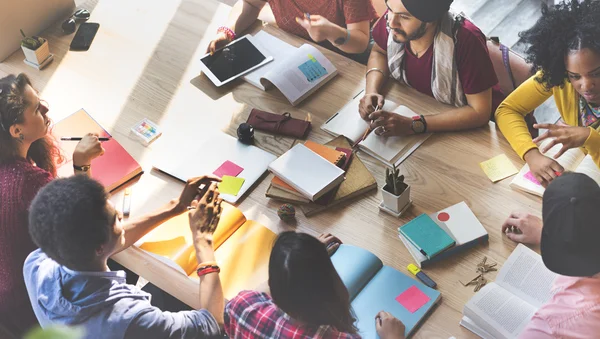 Friends at Meeting and Discussion — Stock Photo, Image