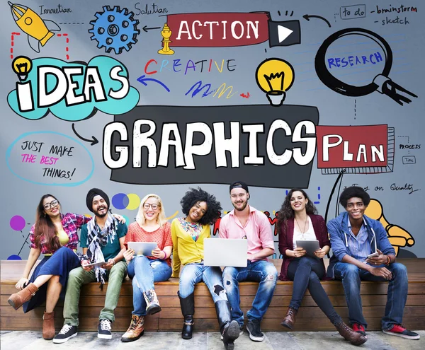 Grafica con concetto di design creativo — Foto Stock