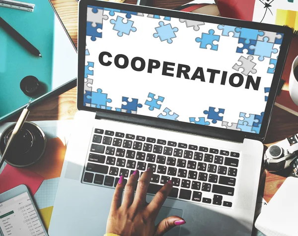 Zusammenarbeit, Kooperationskonzept — Stockfoto