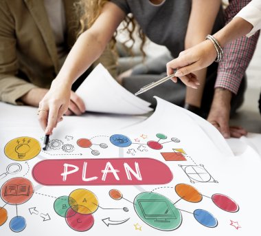 Poster ve planı çalışma tasarımcılar