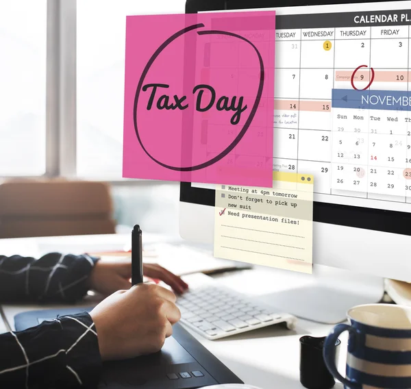 Concetto calendario giorno fiscale — Foto Stock