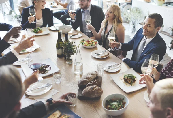 People enjoying food