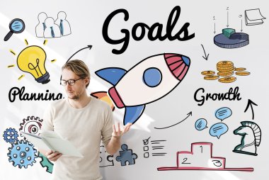 İşadamı gol ile çalışma