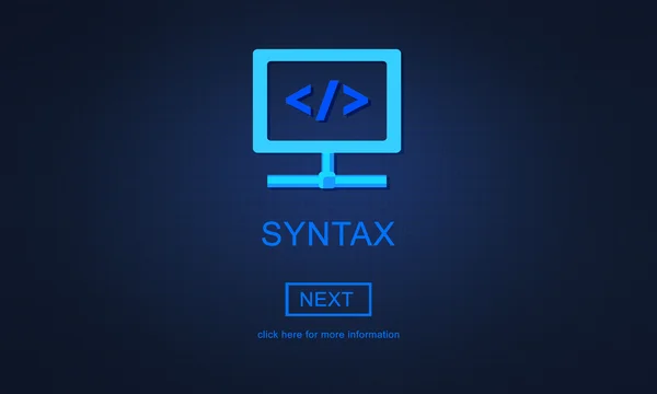 Vorlage mit Syntaxkonzept — Stockfoto
