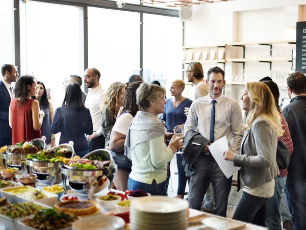 People with cups and plates — Stock Photo, Image