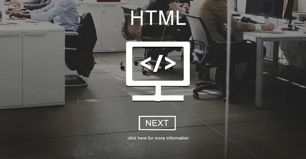 Zeit arbeitet mit HTML — Stockfoto