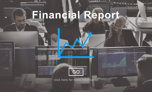 Geschäftsleute arbeiten und Finanzbericht — Stockfoto
