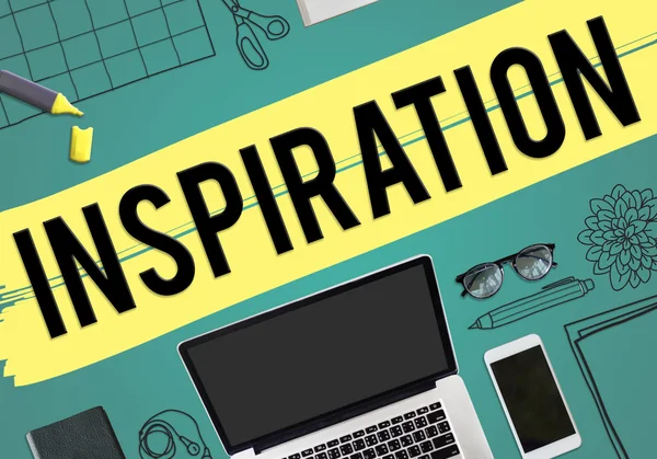 Hintergrund mit Text: inspiration — Stockfoto