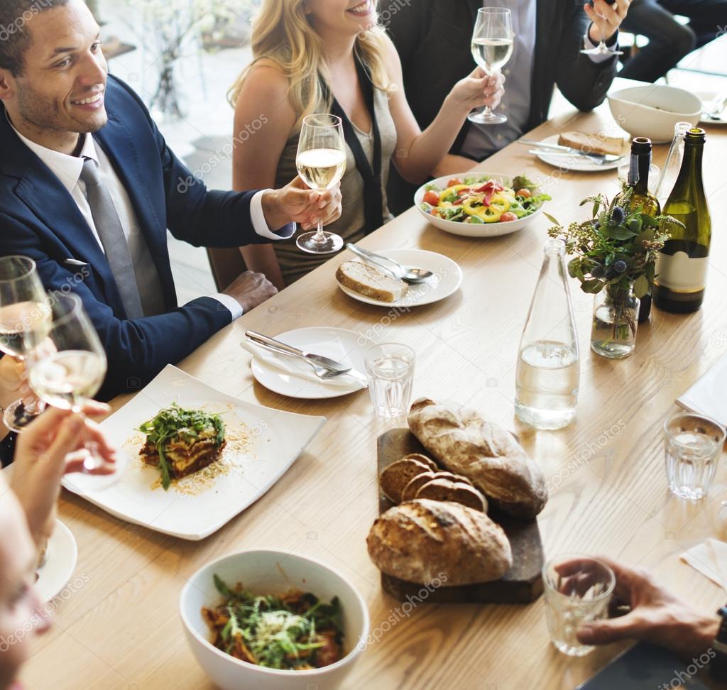 People enjoying food 