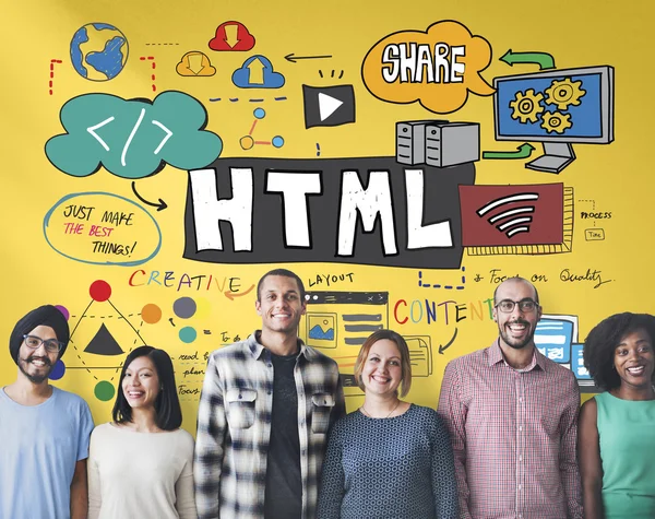 Diversité personnes avec html — Photo