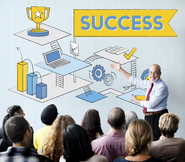 People at seminar with success — Stock Photo, Image